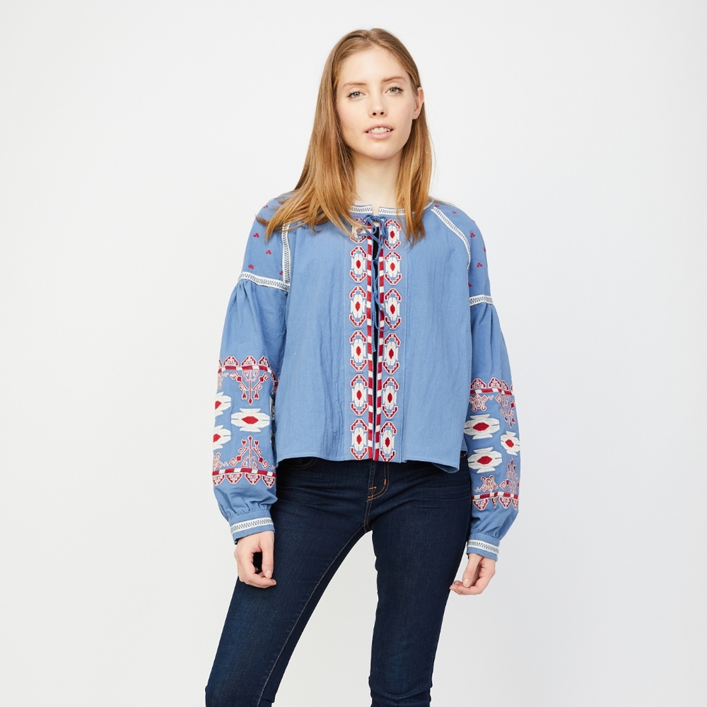Anthropologie RD+Koko NWT Embroidered Jacket Top